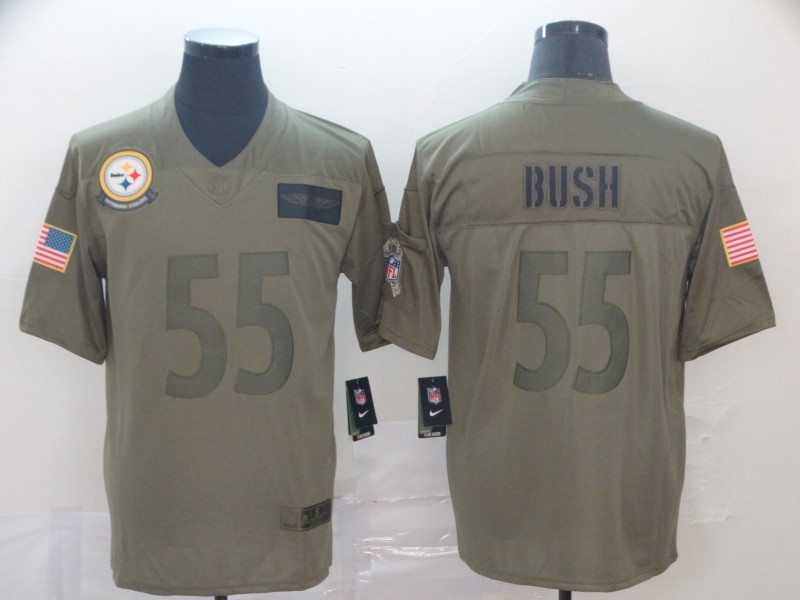 Men's Pittsburgh Steelers Devon Bush Jr. #55 Brown Jersey